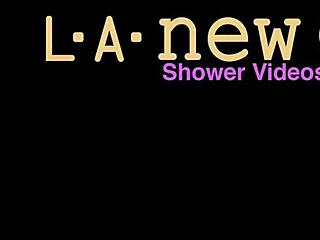 blonde teen reveals body in steamy bath tease
