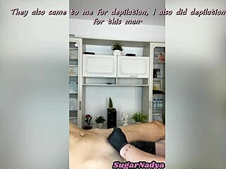 sugarnadya waxes my fat horny client dick close up messy wet trimmed pussy reality