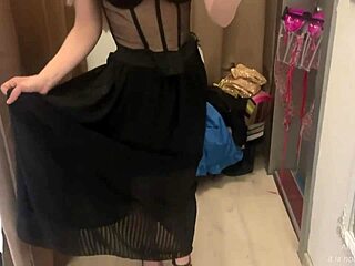 Blonde Flashes Shaved Pussy in Open Shop Changing Room