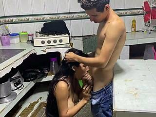 divorced milf bends over for stepson's rough doggystyle pounding!