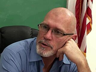 small 18+ beauty with big clit lures ugly old teacher into forbidden cheating bang on desk