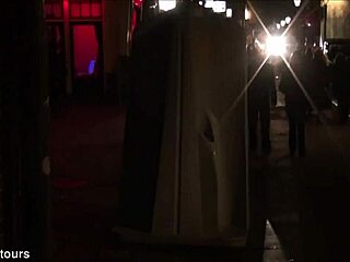 Filthy tourist pisses in amsterdam public urinal!