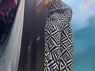 Russian Big Boob Girl Nipples Pop in Dressing Room Spy Cam