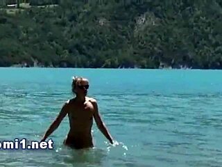 Naomi Swallows Beach Cumshot Explosion
