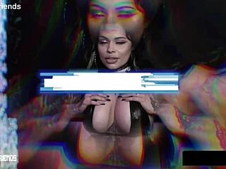 xwife karen busty goth goddess squirts then licks cleans monster cock pussy in fishnets 😍💦