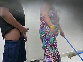 telugu maid teases landlord with her huge natural tits