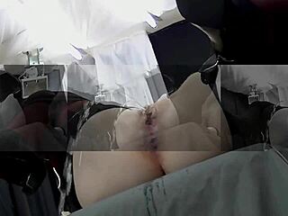 bdsm french redhead pees soaked panties in gyno exam