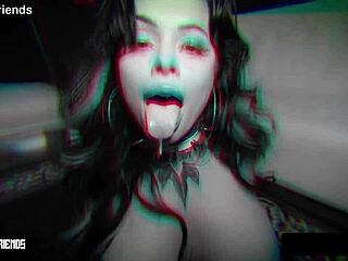 xwife karen busty goth goddess squirts then licks cleans monster cock pussy in fishnets 😍💦