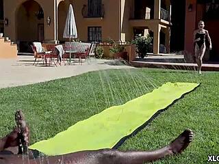 Adorably Innocent Kate Bloom's Shaved Hole Gaped By Outdoor BBC