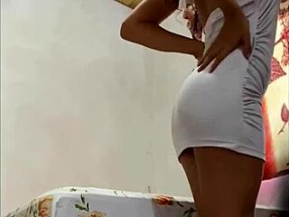 Colombian Alexia's Room Voyeur Miniskirt Natural Tits Tease