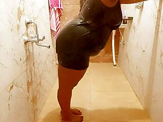 seductive myanmar milf showers sensually