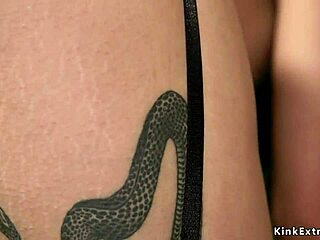 bound lesbian dominated in intense threesome fuck