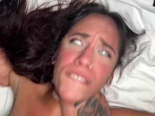 venezuelan babe's passionate screams as muscular stud fucks her squirting pussy rough