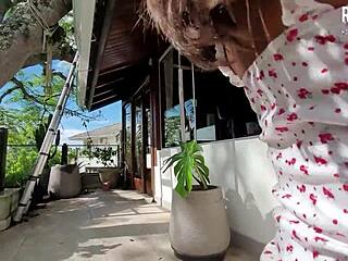 ana rothbard's juicy ass creampie in the bushes