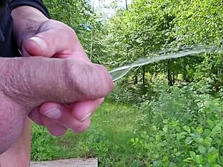 holding dick pee compilation wets fingers wildly!