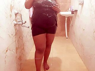 seductive myanmar milf showers sensually