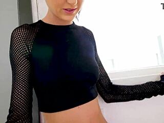 skinny coed kendra cole gags on deepthroat facefuck swallowing cum pov