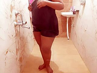 seductive myanmar milf showers sensually