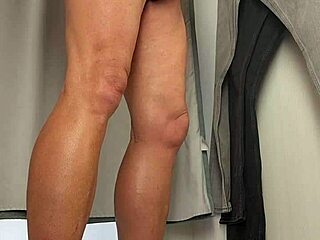 Public Handjob Masturbation in Fitting Room Cabine!