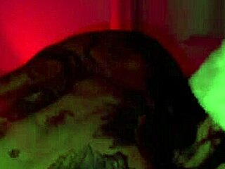 Tattooed Latina bombshell orgasms on massive cock