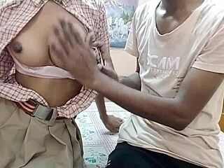 Desi schoolgirl's tight pussy tempts for quick romantic fuck.