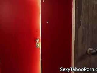 ebony teen assfucked hard after milf ffm threesome