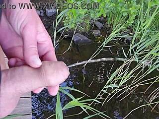 holding dick pee compilation wets fingers wildly!