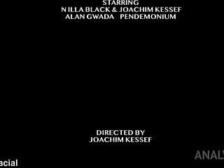 Nilla black gapes ass on double bbc anal pounding interracial