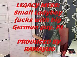 Skinny thai ladyboy takes german monster cock bent over