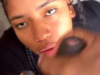 cute brunette bestie gives yummy blowjob 😍🍆💦