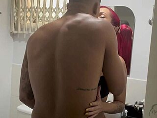 Double bareback penetration creampie for cuckold watching big cocks pound her gaping holes