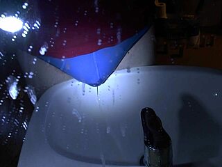 hey, watch me pee blue underpants right over the sink?