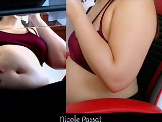 Chubby latina piggy teases belly while gaining weight