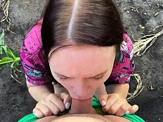 stepsister found comfort with big cock outdoors