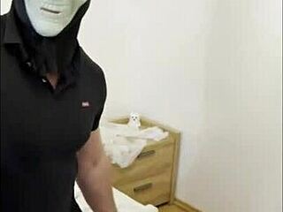 halloween creepy sick fuck cums on her butt