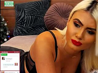 blonde petite moans softly while playing on webcam