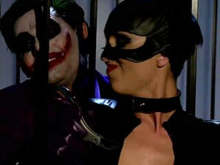 Catwoman threesome in the cage