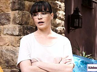 A lesbian milf fingers her boss