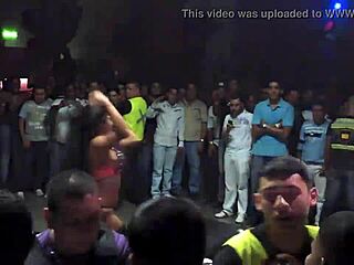 sexy colombian latina strips naked in salsa club on phone cam