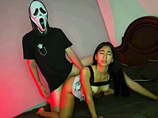 Hot roommate tries cosplay on halloween