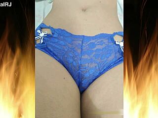 beautiful brunette in blue lingerie flashes and teases on camera 😏🔥