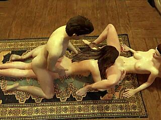 house party game leads to outdoor threesome fun