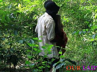 Hunter fucks horny bush girl
