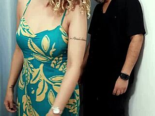 perverted couple rips clothes fucks in store changing room doggystyle cowgirl