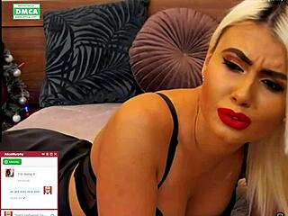 blonde petite moans softly while playing on webcam