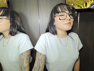 tattooed latina gets rough sex during phone call
