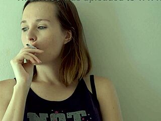 hot brunette smoking tease