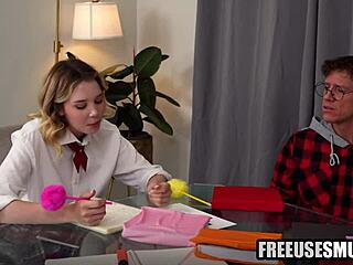 step sister used like a toy by geeky step brother
