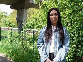 German scout fit slim teen viks angel picked up for hard casting fuck