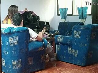 I caught my friend and boyfriend on sofa and recorded everything